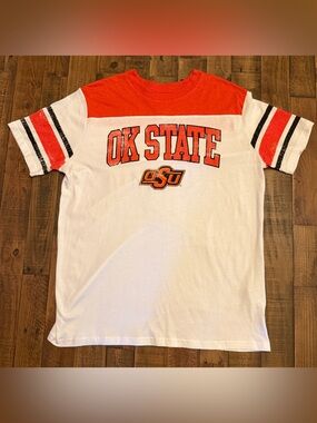 Rivalry Threads Oklahoma State Cowboys Colorblock Crewneck Tee - White & Orange